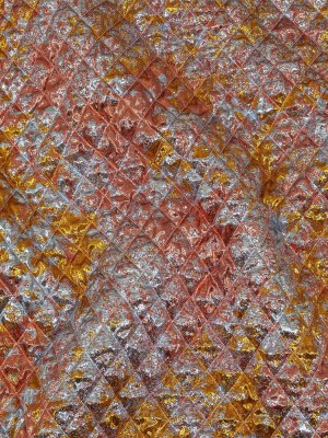 Metallic Coral, Gold and Baby Blue Diamond Quilted Luxury Brocade Metallic Coral, Gold and Baby Blue Diamond Quilted Luxury Brocade