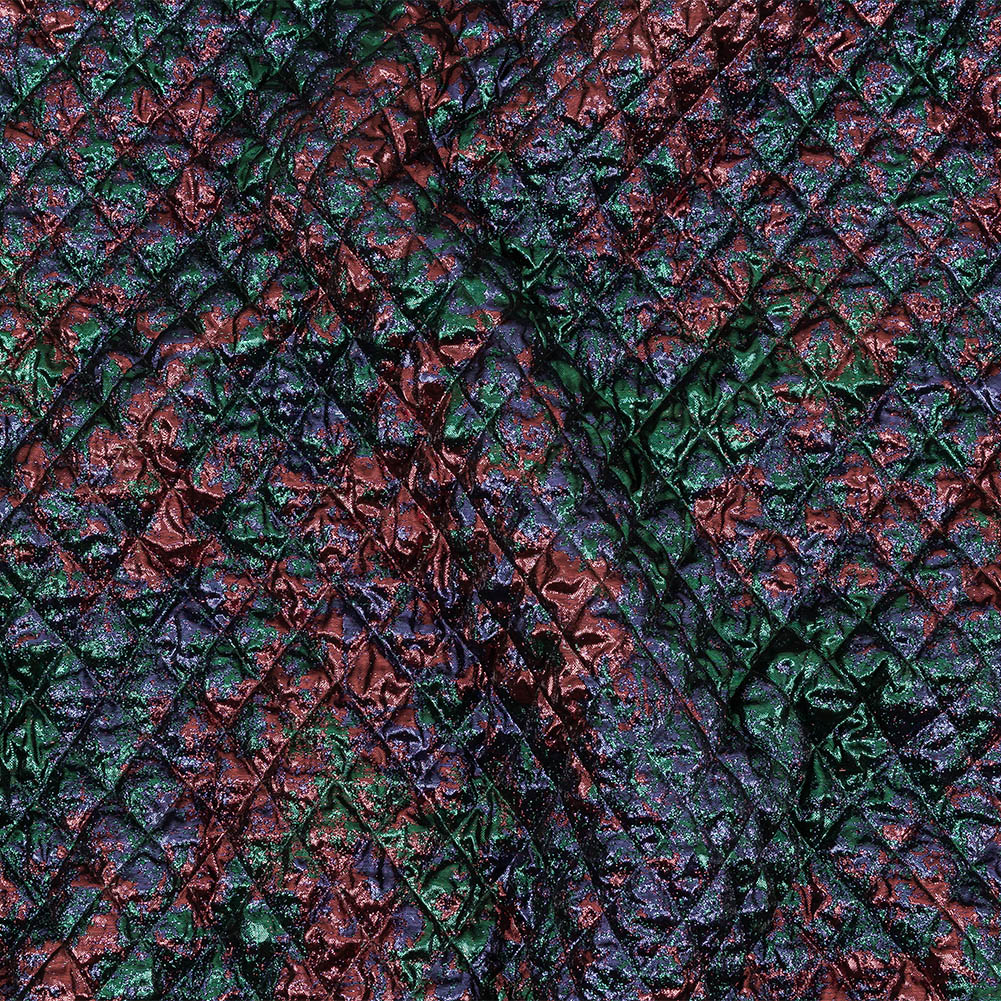 Metallic Burgundy, Evergreen and Navy Diamond Quilted Luxury Brocade Metallic Burgundy, Evergreen and Navy Diamond Quilted Luxury Brocade