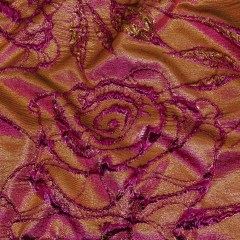 Metallic Iridescent Fuchsia and Gold Floral Luxury Brocade Metallic Iridescent Fuchsia and Gold Floral Luxury Brocade