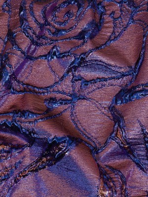 Metallic Iridescent Rose Gold and Bright Blue Floral Luxury Brocade Metallic Iridescent Rose Gold and Bright Blue Floral Luxury Brocade