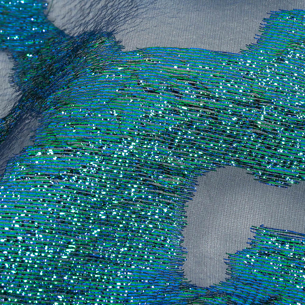 Metallic Royal and Emerald Animal Spots Luxury Burnout Brocade Metallic Royal and Emerald Animal Spots Luxury Burnout Brocade