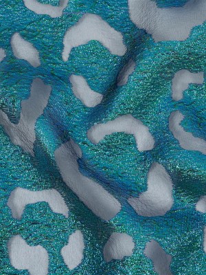 Metallic Royal and Emerald Animal Spots Luxury Burnout Brocade Metallic Royal and Emerald Animal Spots Luxury Burnout Brocade