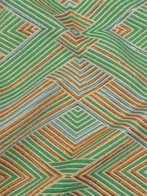 Metallic Gold, Powder Blue and Seafoam Diamond Stripes Luxury Brocade Metallic Gold, Powder Blue and Seafoam Diamond Stripes Luxury Brocade