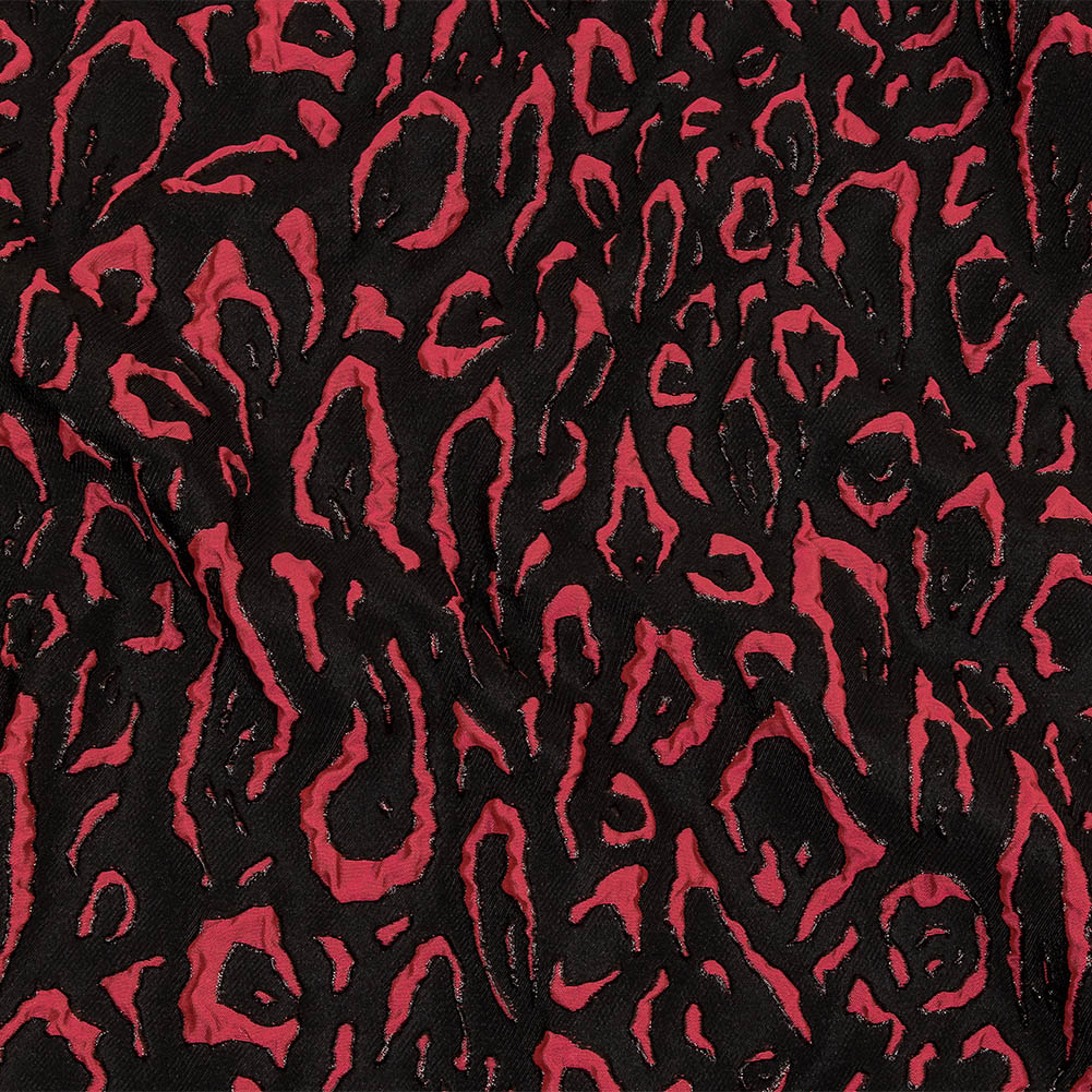 Metallic Black and Hot Pink Animal Spots Luxury Brocade Metallic Black and Hot Pink Animal Spots Luxury Brocade