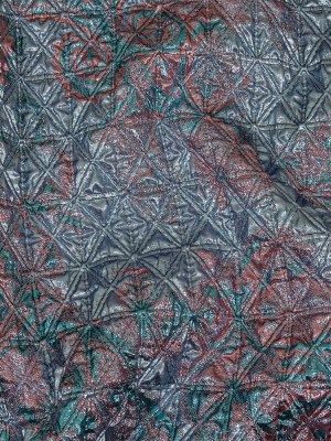 Metallic Powder Blue, Aqua and Baby Pink Lattice Quilted Look Luxury Brocade Metallic Powder Blue, Aqua and Baby Pink Lattice Quilted Look Luxury Brocade