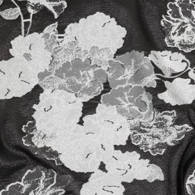 Metallic Black and White Floral Luxury Burnout Brocade Metallic Black and White Floral Luxury Burnout Brocade