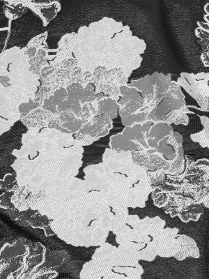 Metallic Black and White Floral Luxury Burnout Brocade Metallic Black and White Floral Luxury Burnout Brocade