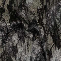 Metallic Silver and Black Wood Grain Luxury Plisse Brocade Metallic Silver and Black Wood Grain Luxury Plisse Brocade