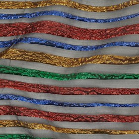 Metallic Primary Colors and Black Fading Lines Luxury Organza Brocade Metallic Primary Colors and Black Fading Lines Luxury Organza Brocade