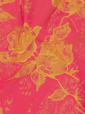 Neon Pink and Yellow Distressed Roses Luxury Brocade Neon Pink and Yellow Distressed Roses Luxury Brocade