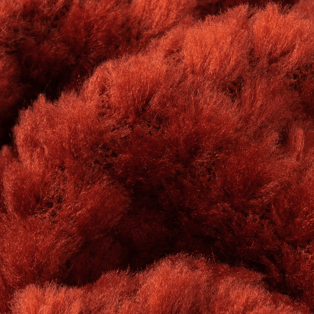Sun Dried Tomato Plush Polyester Bubble Fleece