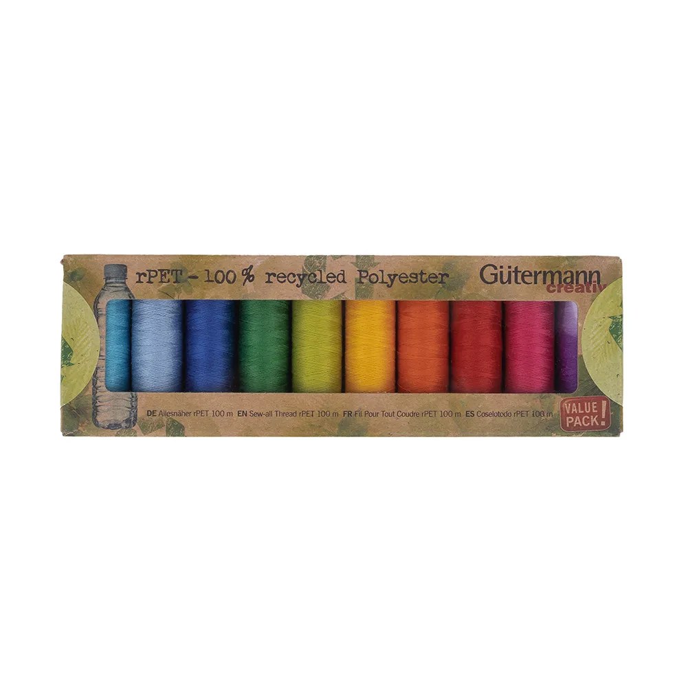 Gutermann Recycled Polyester Thread Set 10ct – Bright Shades Gutermann Recycled Polyester Thread Set 10ct – Bright Shades
