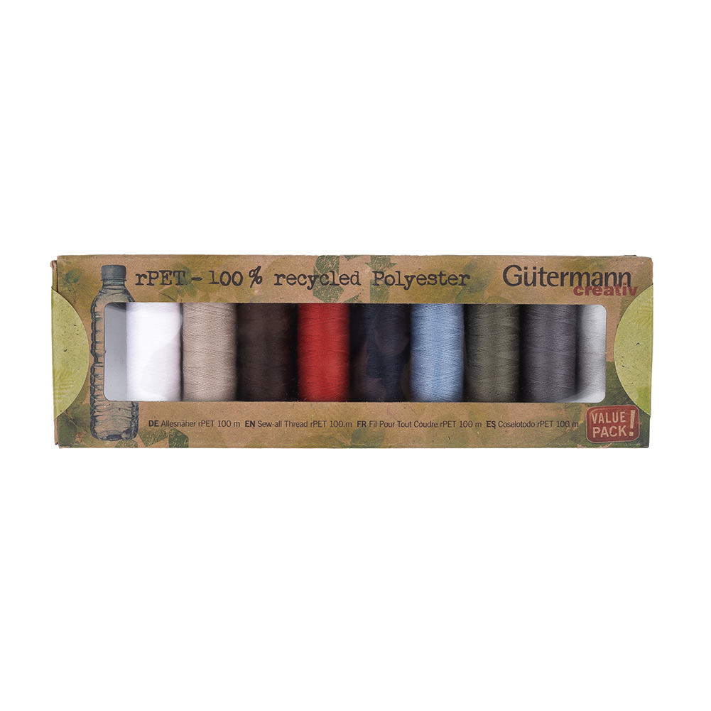 Gutermann Recycled Polyester Thread Set 10ct – Basic Shades Gutermann Recycled Polyester Thread Set 10ct – Basic Shades