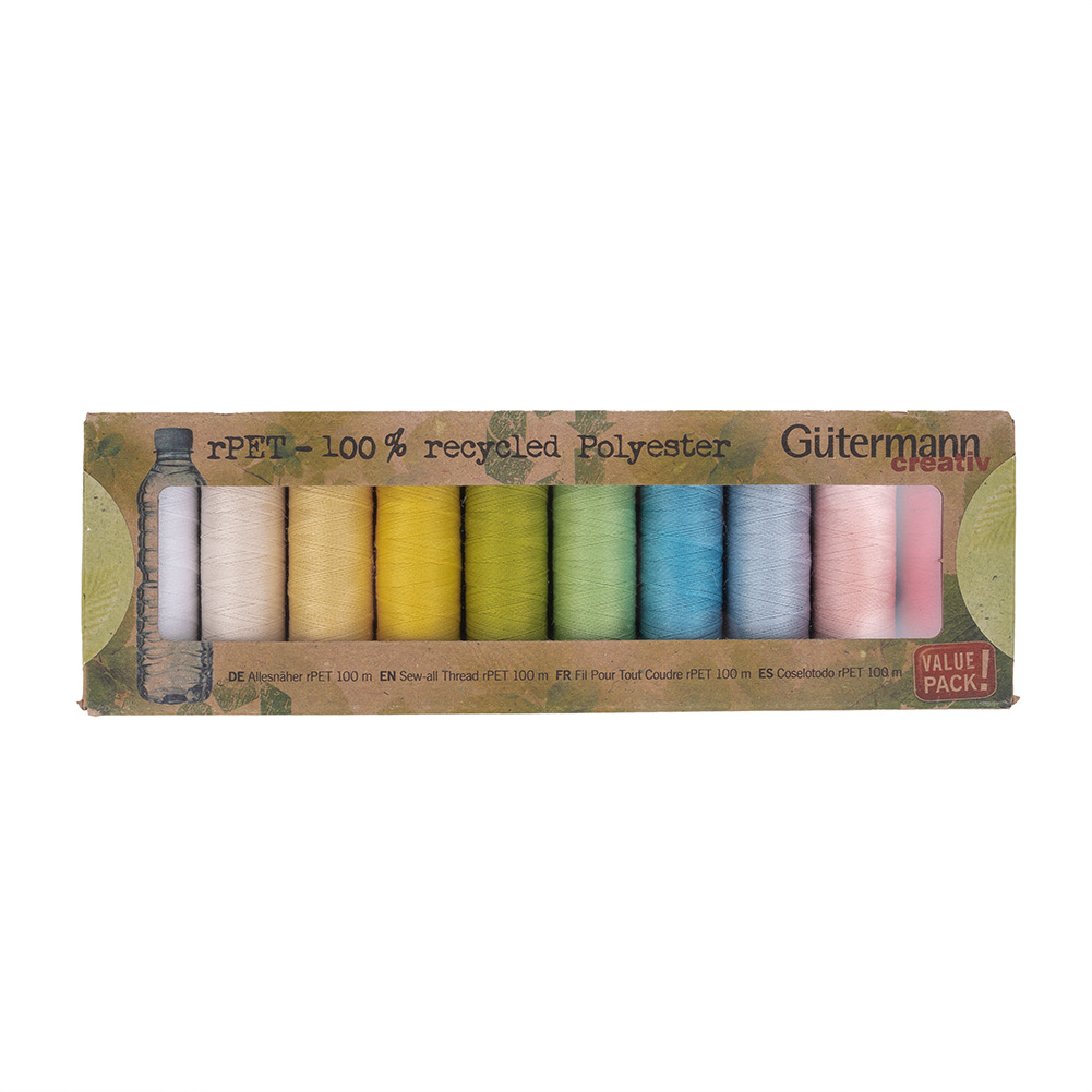 Gutermann Recycled Polyester Thread Set 10ct – Pastel Shades Gutermann Recycled Polyester Thread Set 10ct – Pastel Shades