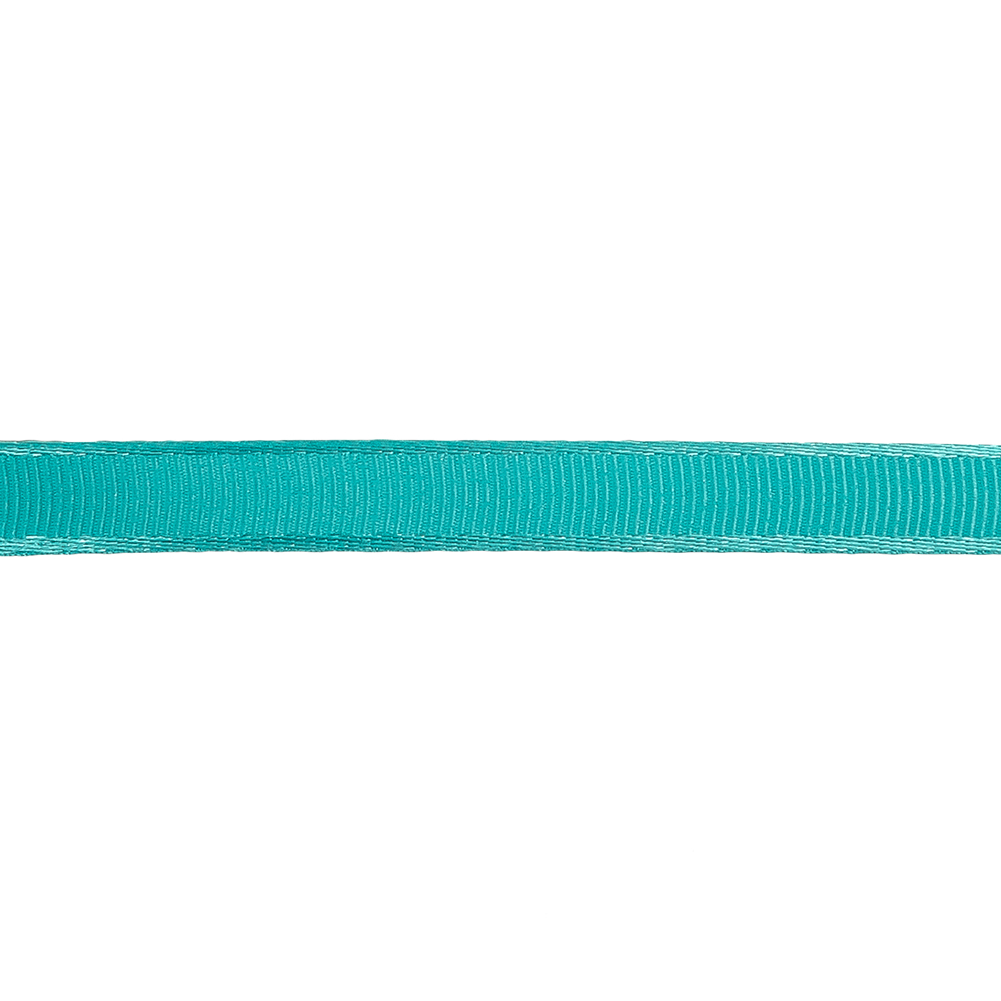 Turquoise Satin-Edged Grosgrain Ribbon - 0.375"