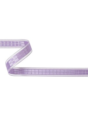 Lilac Windowpane Checks and Sheer Borders Woven Ribbon – 0.625″ Lilac Windowpane Checks and Sheer Borders Woven Ribbon – 0.625″