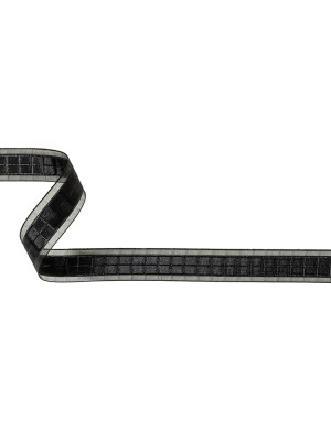 Caviar Windowpane Checks and Sheer Borders Woven Ribbon – 0.625″ Caviar Windowpane Checks and Sheer Borders Woven Ribbon – 0.625″