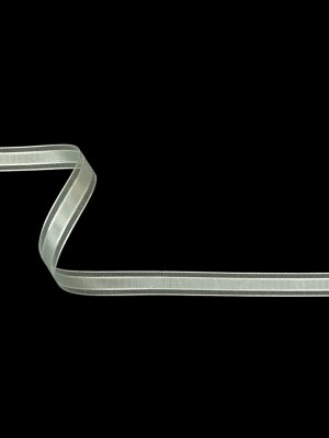 Brilliant White Woven Ribbon with Sheer Organza Borders – 0.5″ Brilliant White Woven Ribbon with Sheer Organza Borders – 0.5″