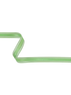 Patina Green Woven Ribbon with Sheer Organza Borders – 0.5″ Patina Green Woven Ribbon with Sheer Organza Borders – 0.5″