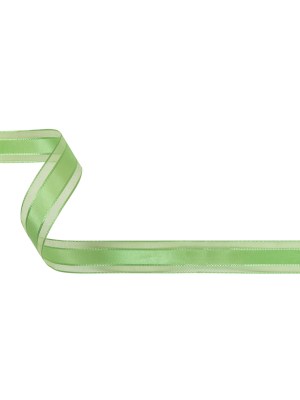 Patina Green Woven Ribbon with Sheer Organza Borders – 0.75″ Patina Green Woven Ribbon with Sheer Organza Borders – 0.75″