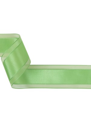 Patina Green Woven Ribbon with Sheer Organza Borders – 1.5″ Patina Green Woven Ribbon with Sheer Organza Borders – 1.5″