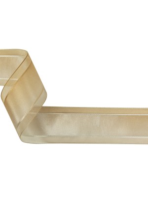 Beige and White Ombre Woven Ribbon with Sheer Organza Borders – 1.5″ Beige and White Ombre Woven Ribbon with Sheer Organza Borders – 1.5″