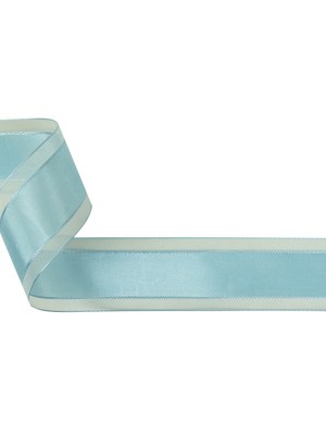 Baby Blue Woven Ribbon with Sheer Organza Borders – 1.5″ Baby Blue Woven Ribbon with Sheer Organza Borders – 1.5″