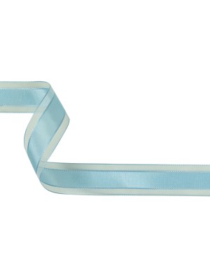 Baby Blue Woven Ribbon with Sheer Organza Borders – 1″ Baby Blue Woven Ribbon with Sheer Organza Borders – 1″