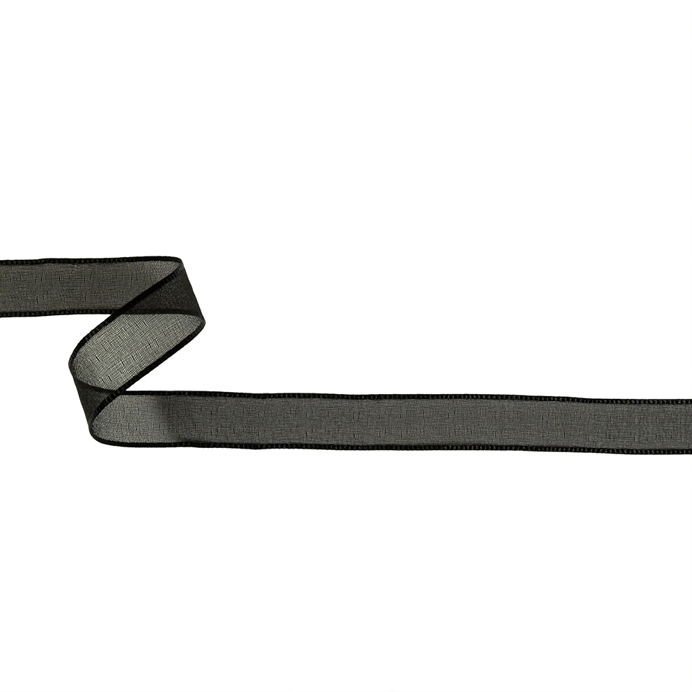 Black Shimmering Organza Ribbon with Woven Edges – 0.75″ Black Shimmering Organza Ribbon with Woven Edges – 0.75″