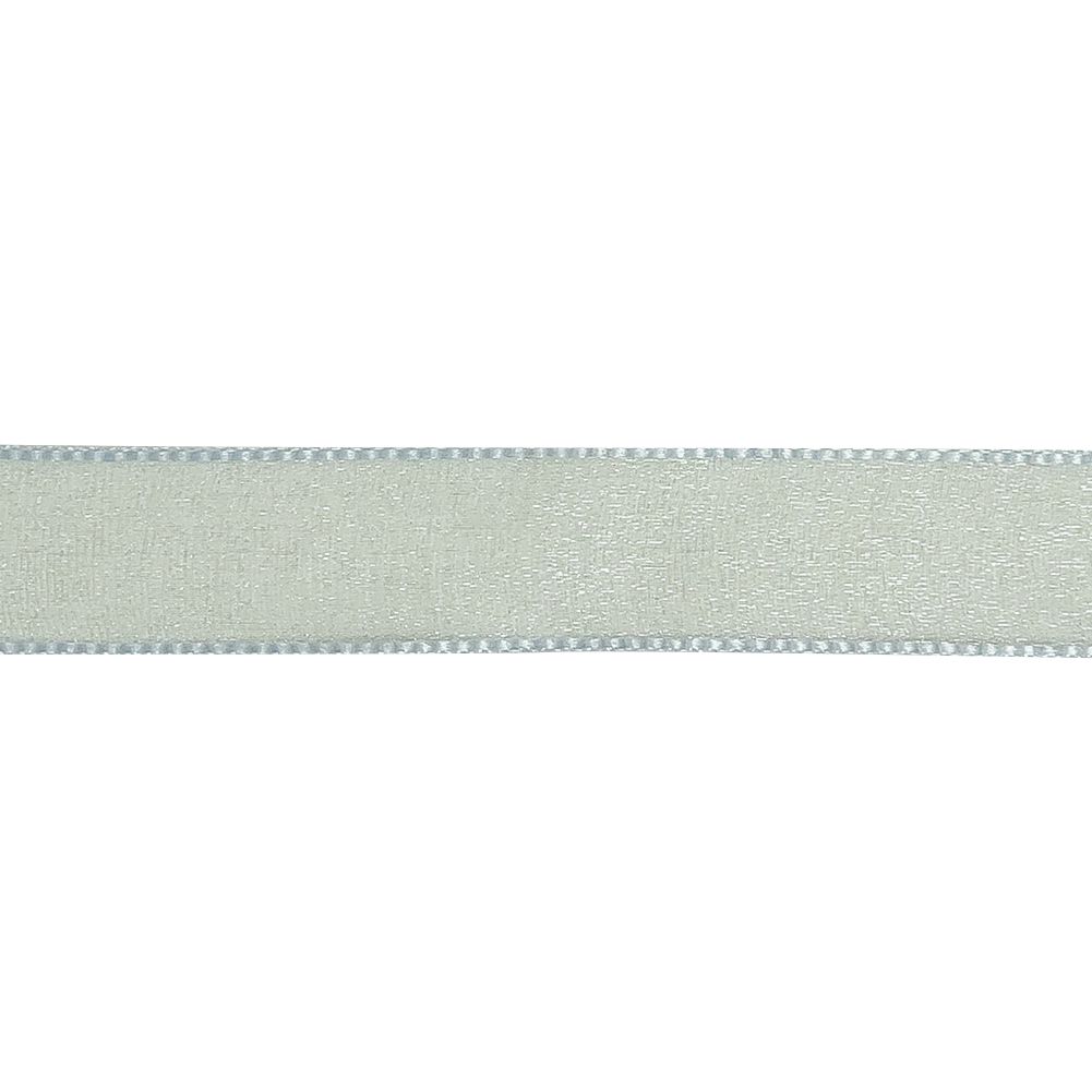 Pale Blue Shimmering Organza Ribbon with Woven Edges - 0.75"