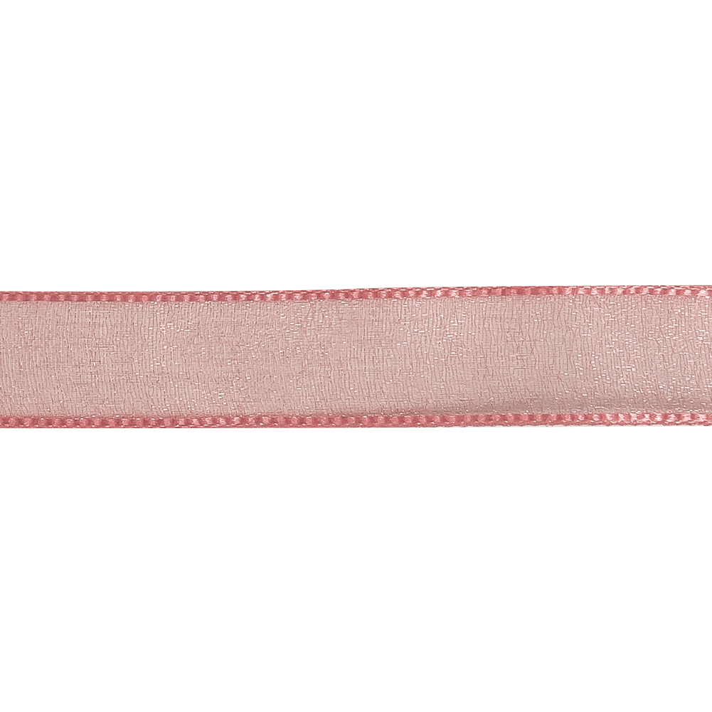 Bubblegum Shimmering Organza Ribbon with Woven Edges - 0.75"