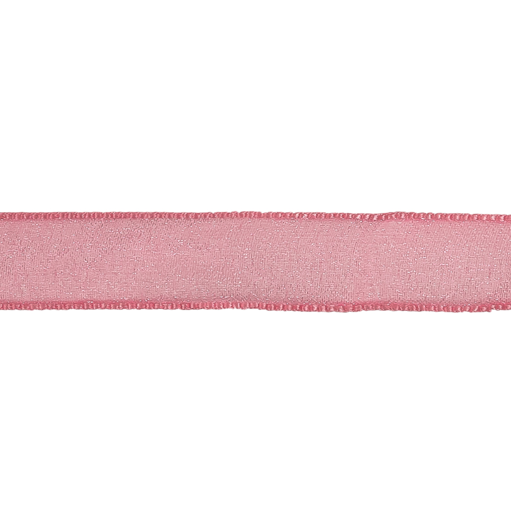 Hot Pink Shimmering Organza Ribbon with Woven Edges - 0.75"