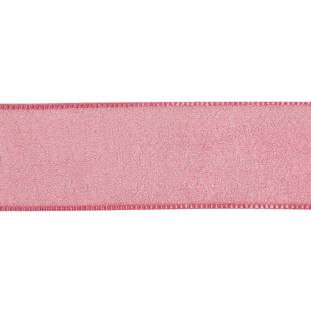 Hot Pink Shimmering Organza Ribbon with Woven Edges - 1.125"