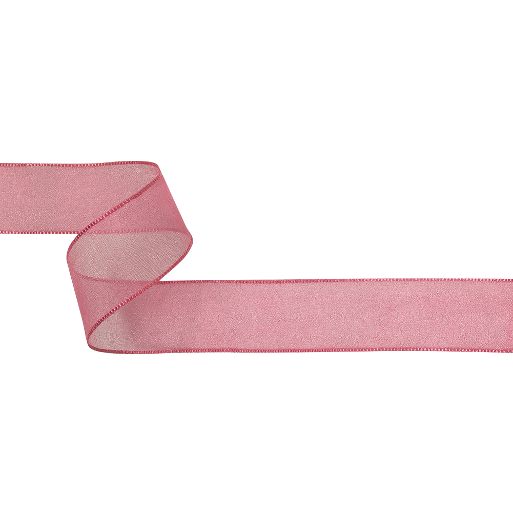 Hot Pink Shimmering Organza Ribbon with Woven Edges – 1.125″ Hot Pink Shimmering Organza Ribbon with Woven Edges – 1.125″