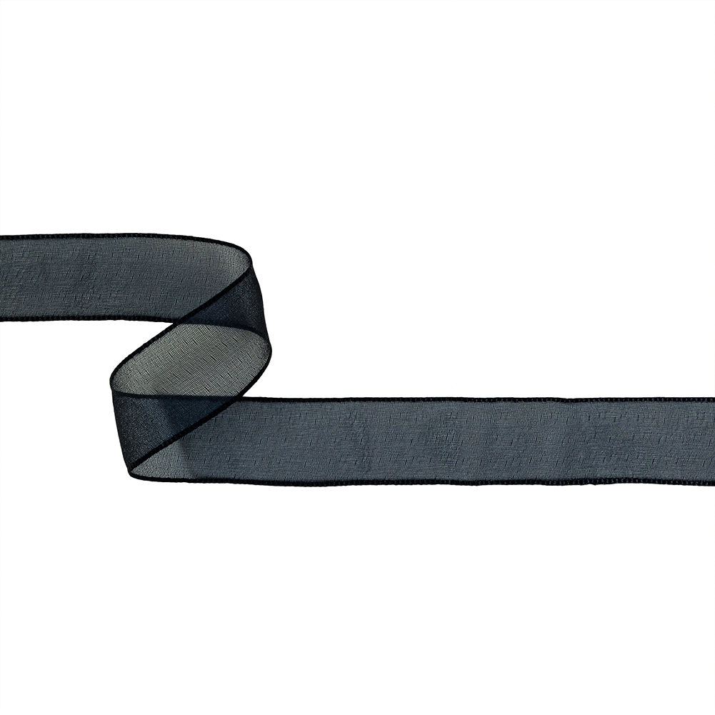 Navy Shimmering Organza Ribbon with Woven Edges – 1.125″ Navy Shimmering Organza Ribbon with Woven Edges – 1.125″