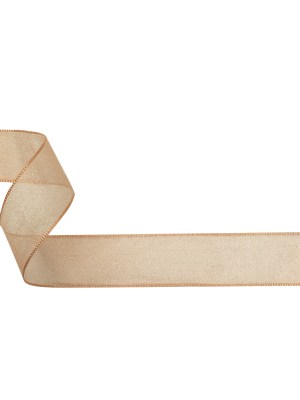 Peach Shimmering Organza Ribbon with Woven Edges – 1.125″ Peach Shimmering Organza Ribbon with Woven Edges – 1.125″