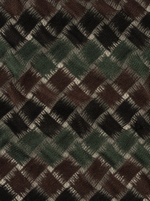 Jade, Brown and Black Diagonal Basketweave Embroidered Stretch Polyester Mesh Jade, Brown and Black Diagonal Basketweave Embroidered Stretch Polyester Mesh
