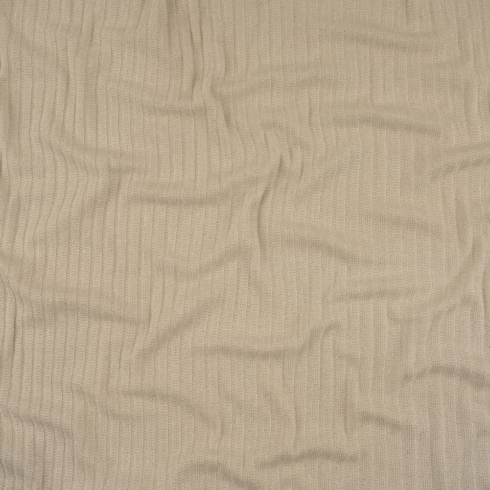 Italian White and Silver Metallic Stretch Rayon 5×3 Rib Knit Italian White and Silver Metallic Stretch Rayon 5×3 Rib Knit