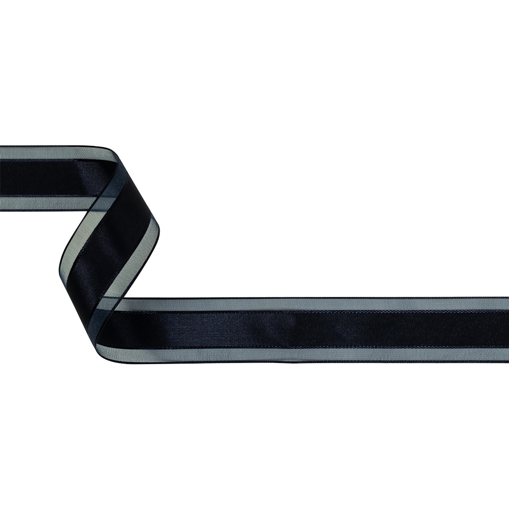 Eclipse Woven Ribbon with Sheer Organza Borders – 1″ Eclipse Woven Ribbon with Sheer Organza Borders – 1″