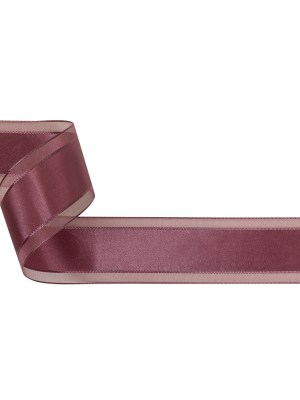 Amaranth Woven Ribbon with Sheer Organza Borders – 1.5″ Amaranth Woven Ribbon with Sheer Organza Borders – 1.5″