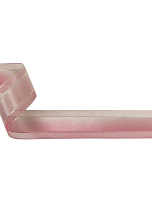 Pink and White Ombre Woven Ribbon with Sheer Organza Borders – 1″ Pink and White Ombre Woven Ribbon with Sheer Organza Borders – 1″
