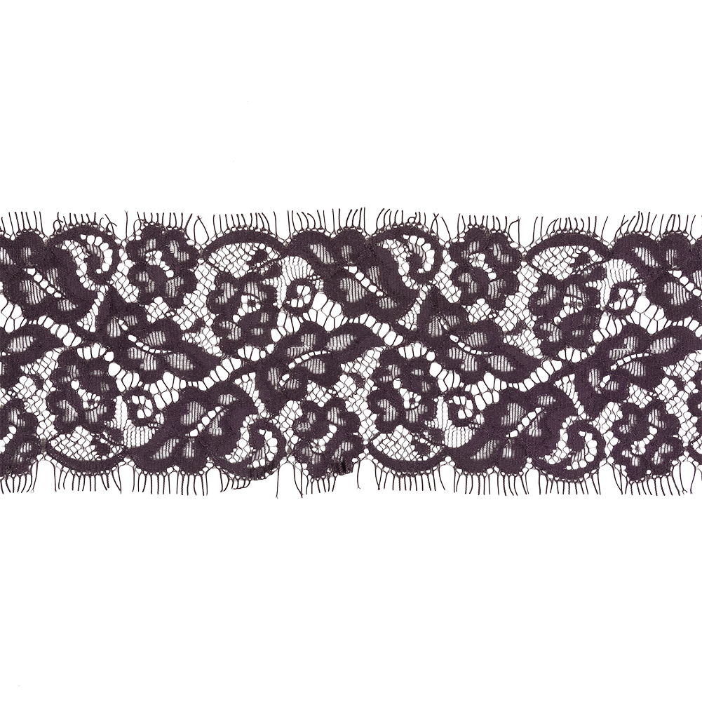 Plum Perfect Flowers and Leaves Lace Trim with Eyelash Fringe – 3.25″ Plum Perfect Flowers and Leaves Lace Trim with Eyelash Fringe – 3.25″