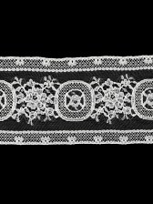 White Flowers and Medallions Re-embroidered Lace Trim – 3.375″ White Flowers and Medallions Re-embroidered Lace Trim – 3.375″