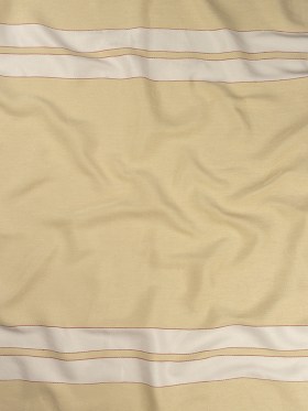 Theory Eggnog, Red and White Striped Linen and Cotton Poncho Panel with Fringe Border Theory Eggnog, Red and White Striped Linen and Cotton Poncho Panel with Fringe Border