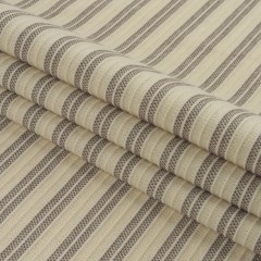 Italian White Swan and Taupe Ribbed Stripes Polyester Interlock Knit Italian White Swan and Taupe Ribbed Stripes Polyester Interlock Knit