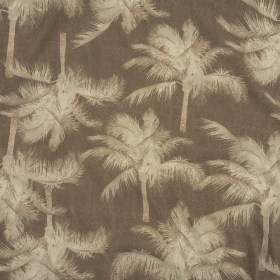 Italian White and Taupe Palm Trees Rayon Crepe Italian White and Taupe Palm Trees Rayon Crepe