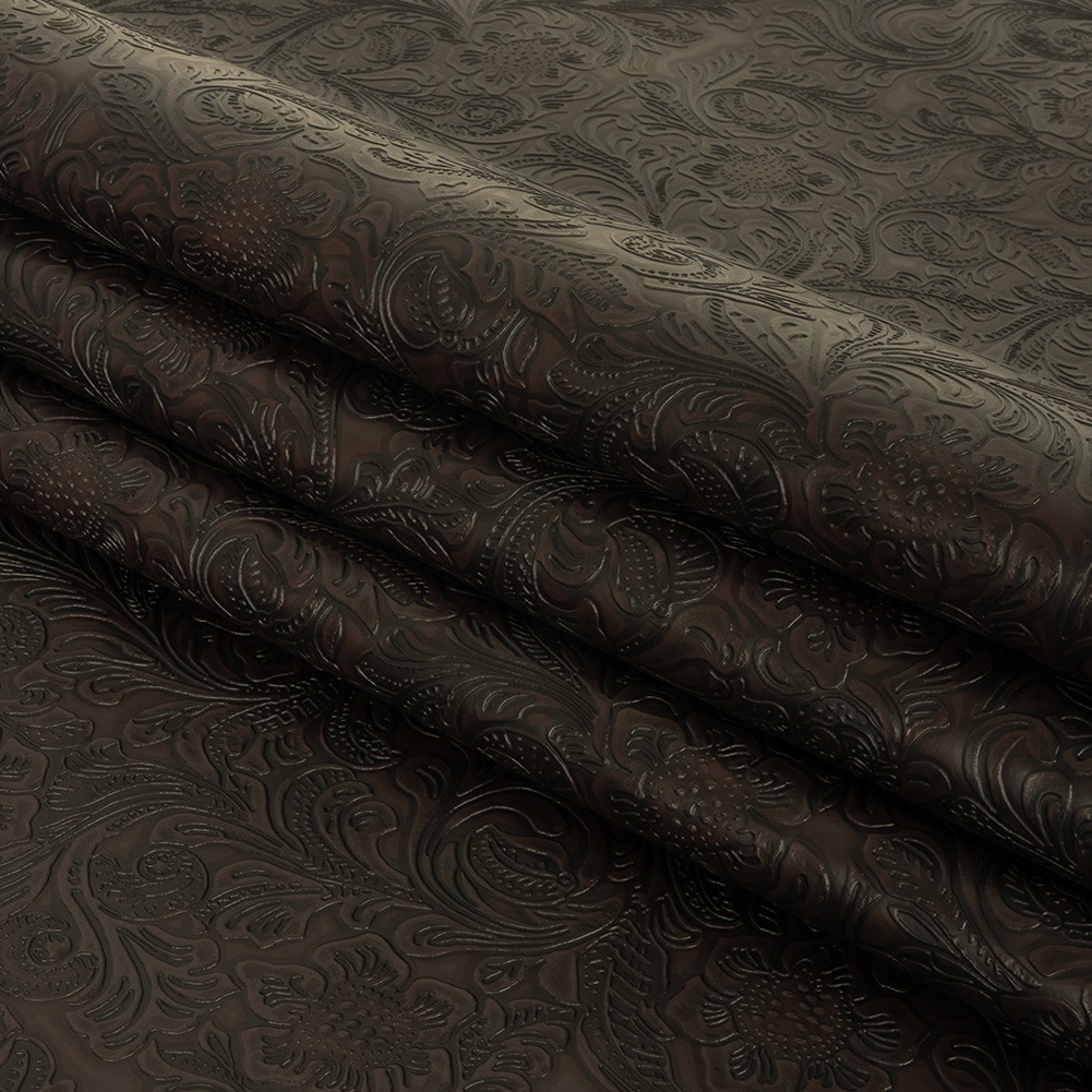 Vintage-Look Floral Embossed Vinyl – Chocolate – Wynonna Collection Vintage-Look Floral Embossed Vinyl – Chocolate – Wynonna Collection