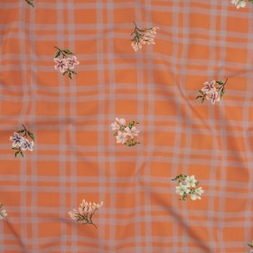 Cotton Poplin Print – Orange and Lilac Plaid and Floral – Mood Exclusive Park Date Cotton Poplin Print – Orange and Lilac Plaid and Floral – Mood Exclusive Park Date
