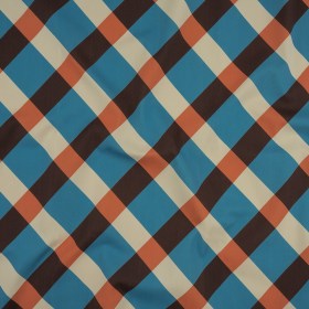Stretch Cotton Twill Print – Blue and Orange Diagonal Checks – Mood Exclusive Movie Night Stretch Cotton Twill Print – Blue and Orange Diagonal Checks – Mood Exclusive Movie Night