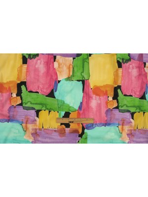 Stretch Cotton Poplin Print – Phantom Black and Rainbow Abstract – Mood Exclusive Color Fields Stretch Cotton Poplin Print – Phantom Black and Rainbow Abstract – Mood Exclusive Color Fields